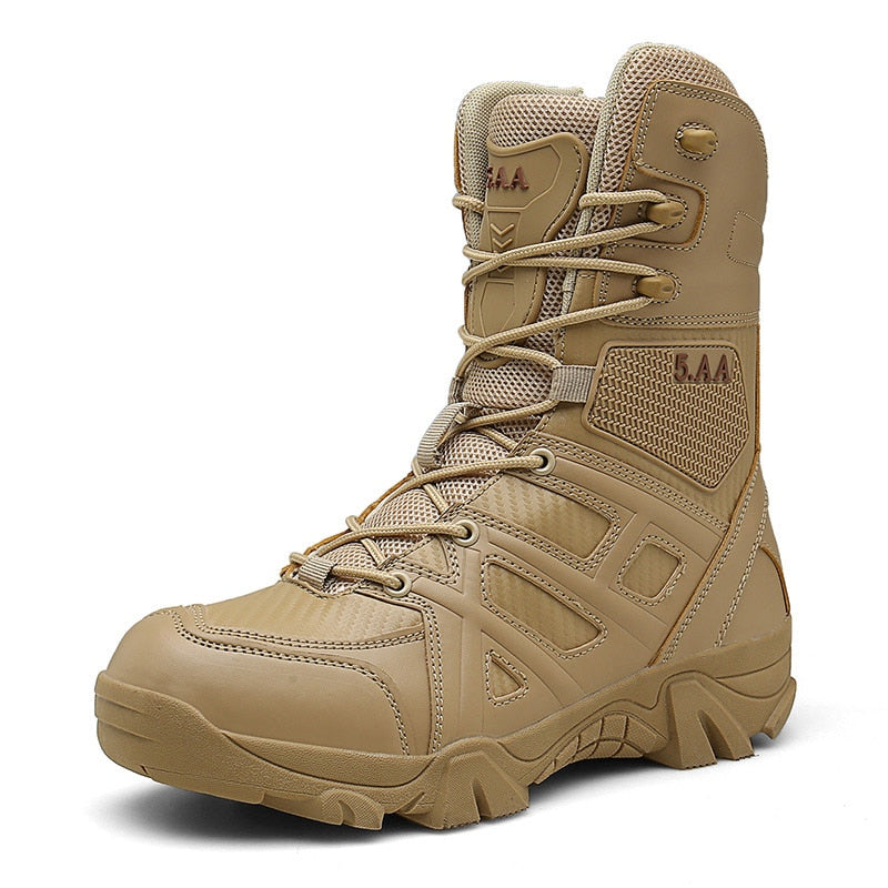 High Top Tactical Boots Men Shoes Waterproof Hiking Shoes Outdoor Hunting Boots Mountain Shoes Man Desert Combat Military Boots