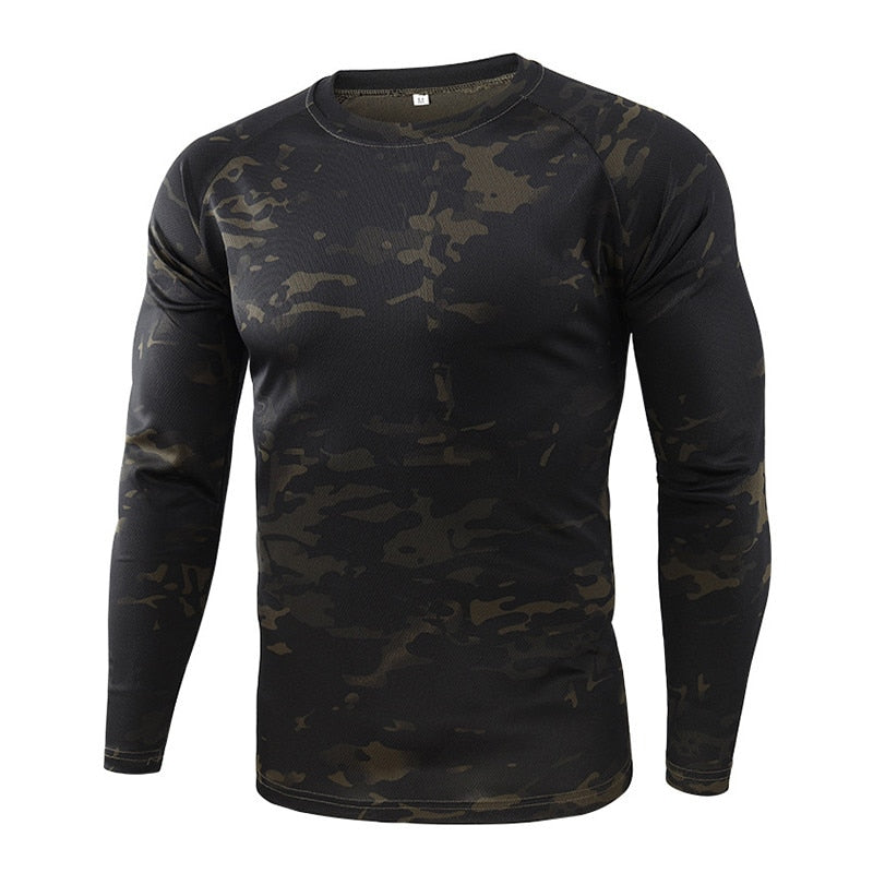 Mege Brand Clothing New Autumn Spring Men Long Sleeve Tactical Camouflage T-shirt camisa masculina Quick Dry Military Army shirt