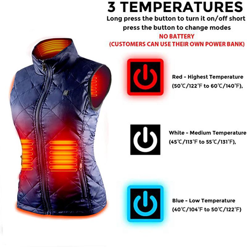 Women Heating Vest Autumn and Winter Cotton Vest USB Infrared Electric Heating suit Women Flexible Thermal Winter Warm Jacket