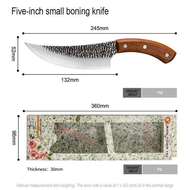 5&quot; 6&quot; 7&quot; Chef Knife Forged Outdoor Hunting Knife Stainless Steel Kitchen Knife for Meat Bone Fish Fruit Vegetables Butcher Knife