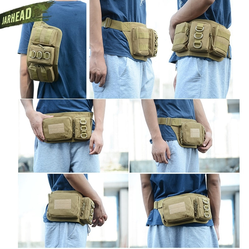 Tactical Waterproof Men Waist Pack Hiking nylon Waist Bag Outdoor Army Military Hunting Sports Climbing Camping Waist Pockets