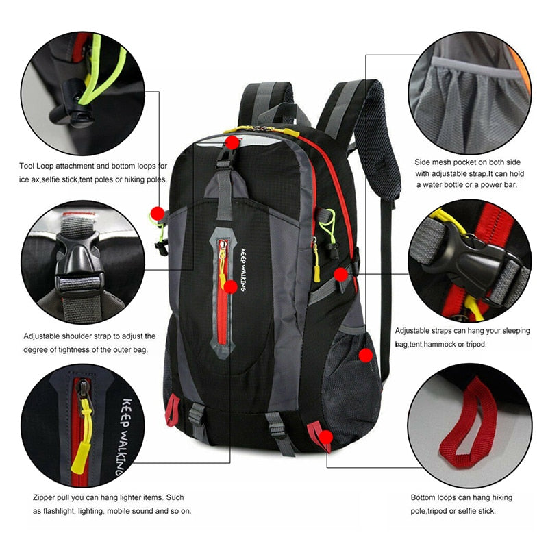 40L Hiking Backpacks Climbing Bags Man Sports Travel Camping Cycling Backpack Nylon Waterproof Trekking Sport BagsChristmas gift