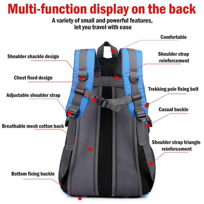 40L Hiking Backpacks Climbing Bags Man Sports Travel Camping Cycling Backpack Nylon Waterproof Trekking Sport BagsChristmas gift