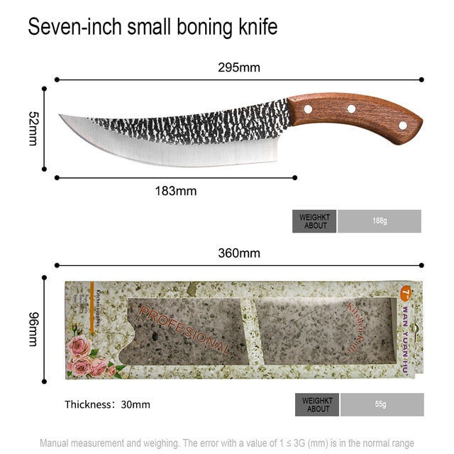 5&quot; 6&quot; 7&quot; Chef Knife Forged Outdoor Hunting Knife Stainless Steel Kitchen Knife for Meat Bone Fish Fruit Vegetables Butcher Knife