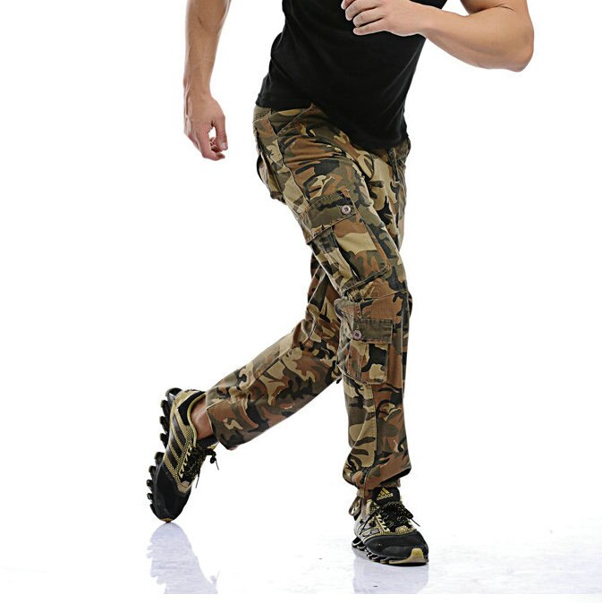 New Safari Style Tactical Pants Male Camo Jogger Casual Cotton Trousers Multi Pocket Military Camouflage Men's Cargo Pants