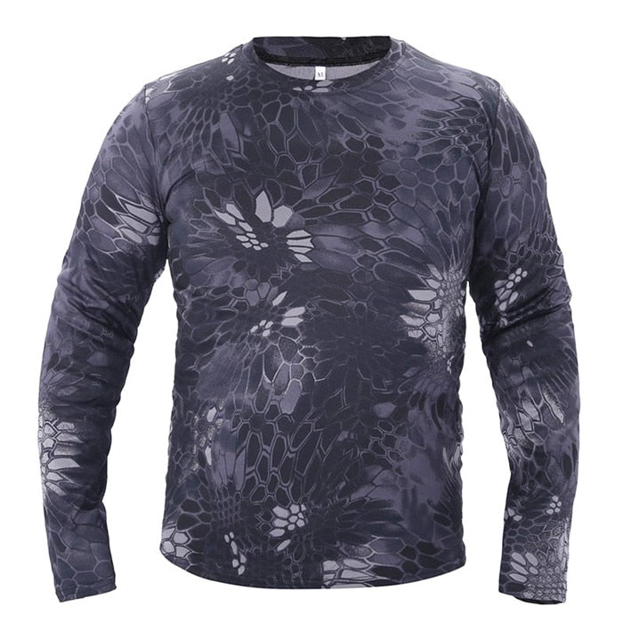 Mege Brand Clothing New Autumn Spring Men Long Sleeve Tactical Camouflage T-shirt camisa masculina Quick Dry Military Army shirt