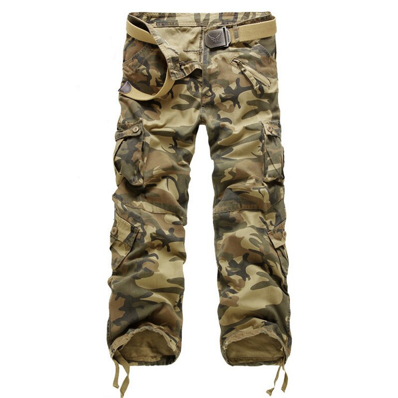 New Safari Style Tactical Pants Male Camo Jogger Casual Cotton Trousers Multi Pocket Military Camouflage Men's Cargo Pants