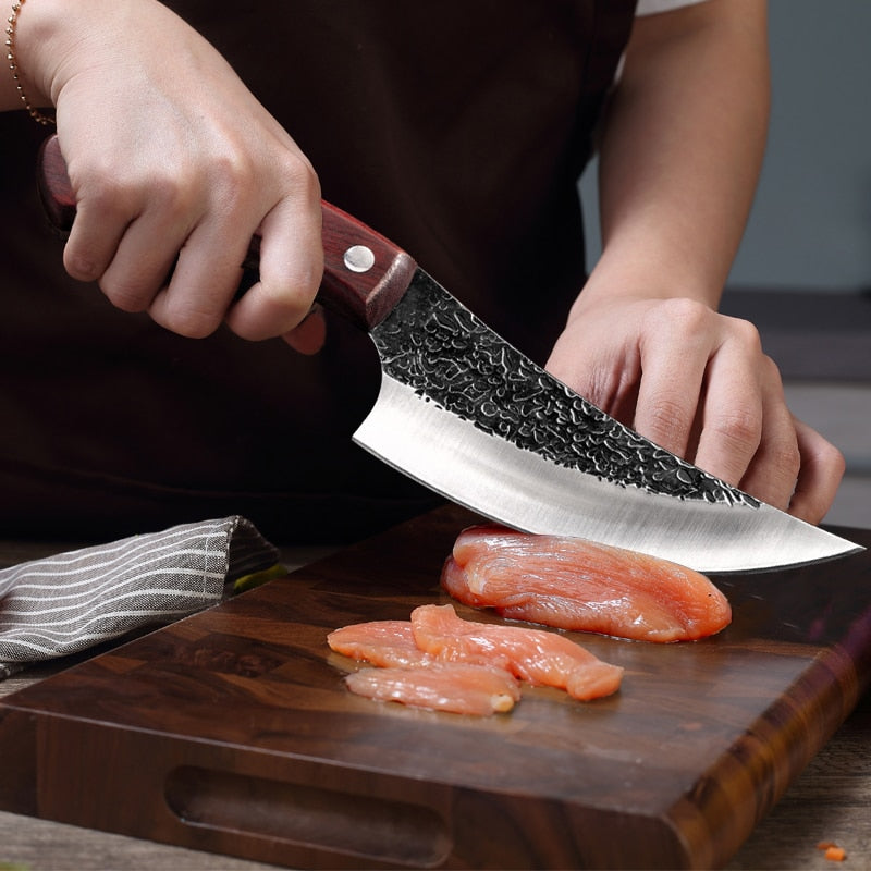 5&quot; Meat Cleaver Boning Knife Outdoor Camping Hunting Knife Forged Stainless Steel Chef Knife Fishing Fruit Butcher Kitchen Knife