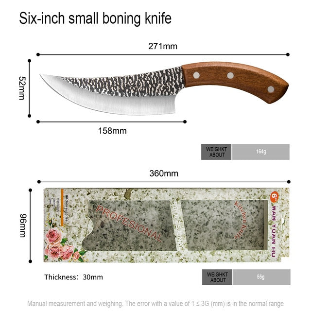 5&quot; 6&quot; 7&quot; Chef Knife Forged Outdoor Hunting Knife Stainless Steel Kitchen Knife for Meat Bone Fish Fruit Vegetables Butcher Knife