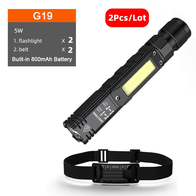 SUPERFIRE G19 Portable COB Head Flashlight with magnet, camping fishing Rechargeable Work light Lantern Torch Outdoor lighting