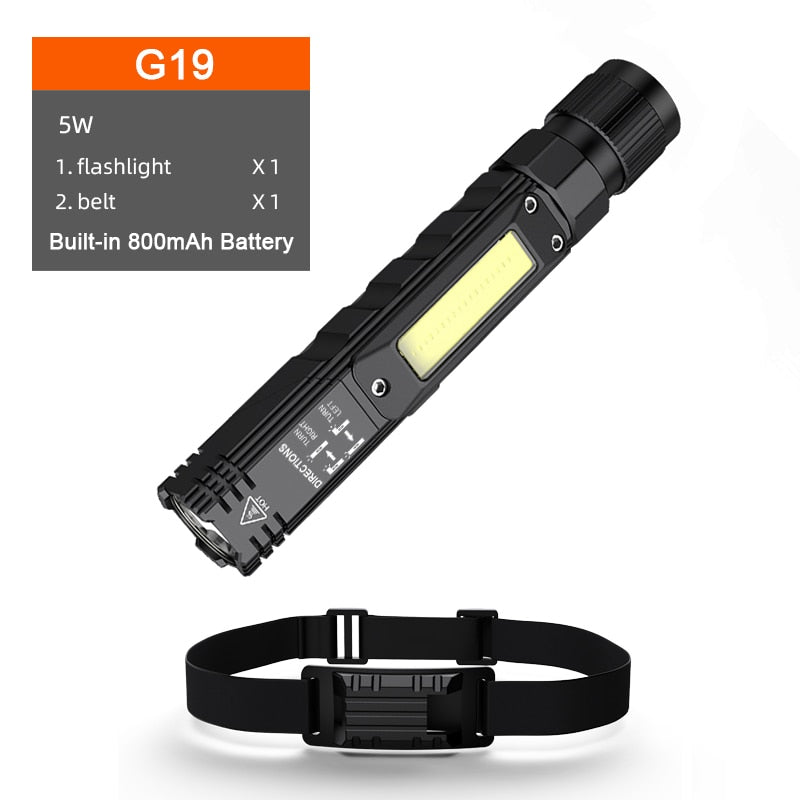 SUPERFIRE G19 Portable COB Head Flashlight with magnet, camping fishing Rechargeable Work light Lantern Torch Outdoor lighting