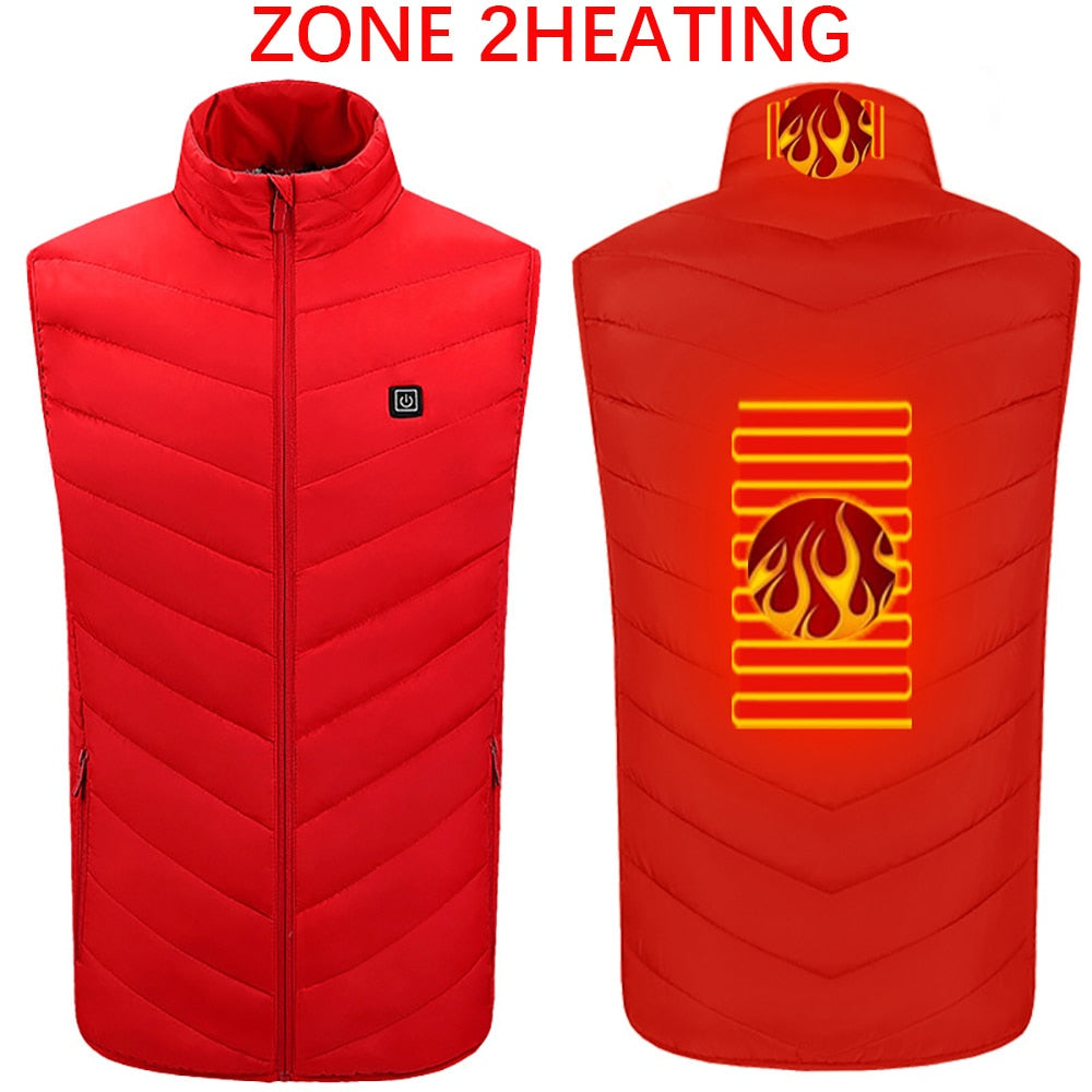 Heating jacket, USB smart switch 2-11 zone heating vest, electric heating hunting vest, men's and women's heating padded jacket