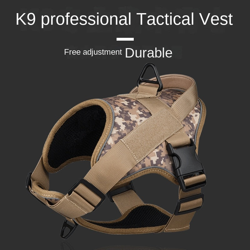 Dog Harness Large Dog Training Tactical Chest Back K9 Pet Chest Harness Vest Type Reflective Dog Rope Explosion-proof Okinawa