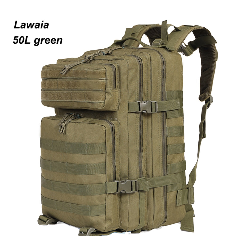 Lawaia Military Rucksacks 45L Large Capacity Man Army Tactical Backpacks Outdoor Pack for Trekking Camping Hunting Bag