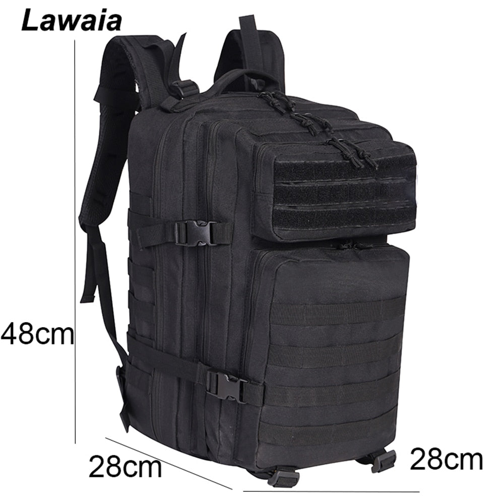 Lawaia Military Rucksacks 45L Large Capacity Man Army Tactical Backpacks Outdoor Pack for Trekking Camping Hunting Bag