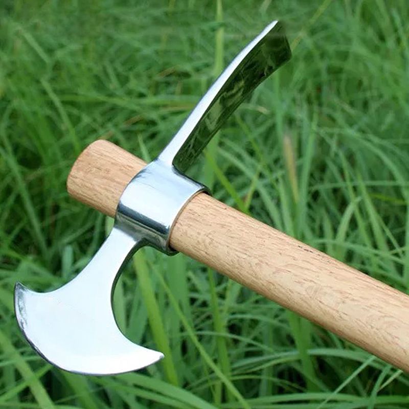 Stainless Steel Pickaxe With Wooden Handles Outdoor Camping Gardening Mattock Multifunctional Pick Axe