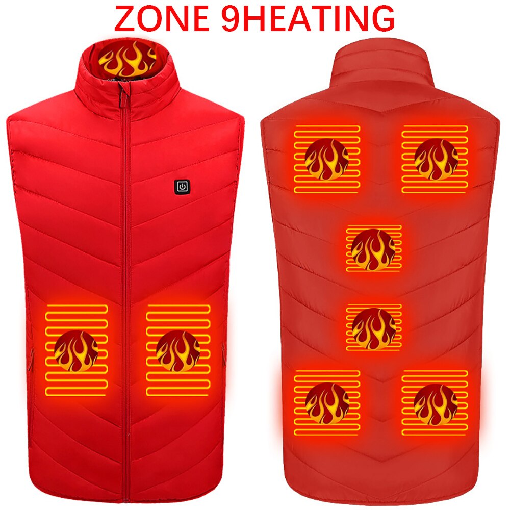 Heating jacket, USB smart switch 2-11 zone heating vest, electric heating hunting vest, men's and women's heating padded jacket