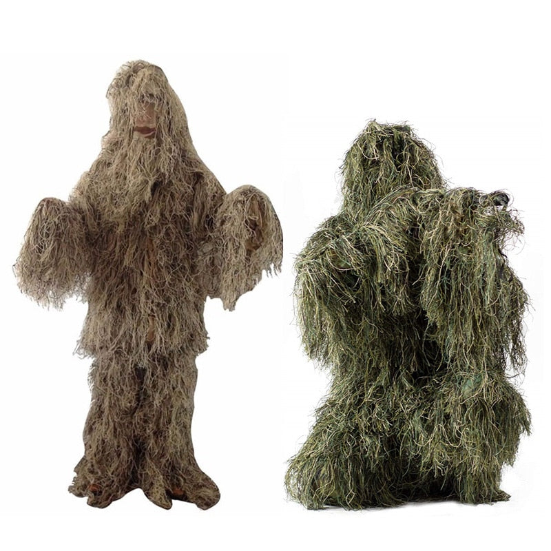 Tactical Camouflage Clothing 3D Withered Grass Ghillie Suit 5 PCS Sniper Military Hunting Suit Army Hunting Clothes Birding Suit