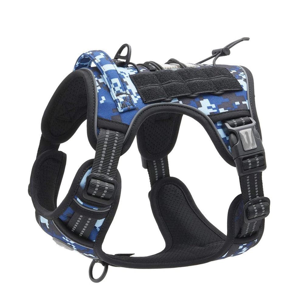 Tactical Dog Harness for Small Large Dogs No Pull Adjustable Pet Harness and leash Set Reflective K9 Working Training Vest