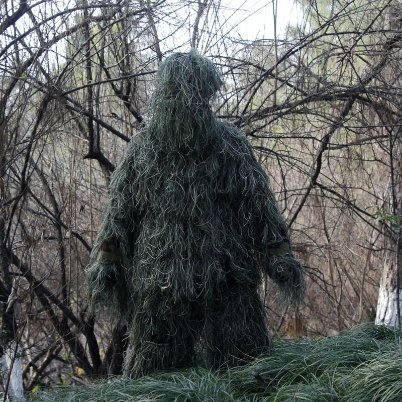 Tactical Camouflage Clothing 3D Withered Grass Ghillie Suit 5 PCS Sniper Military Hunting Suit Army Hunting Clothes Birding Suit