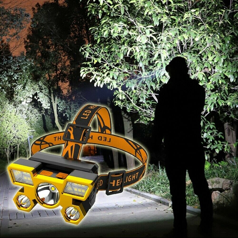 USB Rechargeable High Power Headlamp Outdoor Camping Strong Light Head-mounted Flashlight for Fishing Riding Spotlight Head Lamp