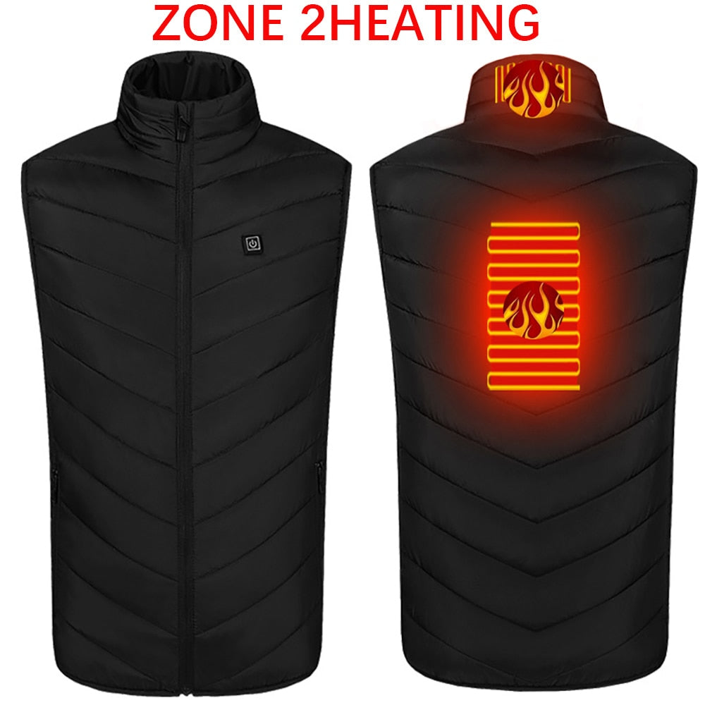 Heating jacket, USB smart switch 2-11 zone heating vest, electric heating hunting vest, men's and women's heating padded jacket