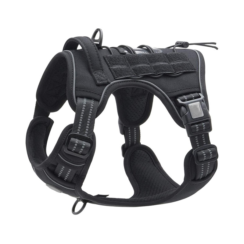 Tactical Dog Harness for Small Large Dogs No Pull Adjustable Pet Harness and leash Set Reflective K9 Working Training Vest