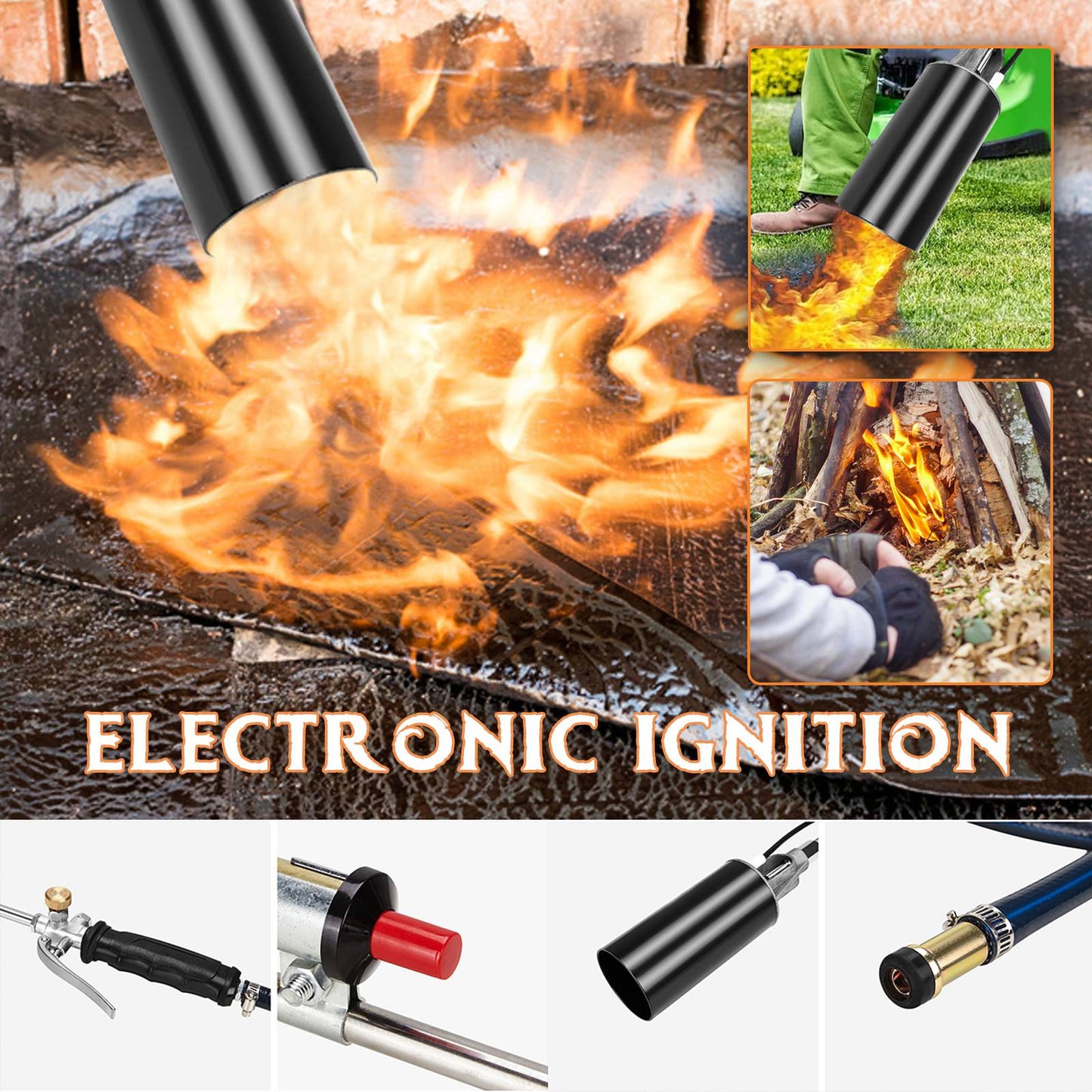 Torch Weed Burner Set Quick Coupler Liquefied Gas Gas Flamethrower Portable Propane Weed Killer Spray Torch Thaw