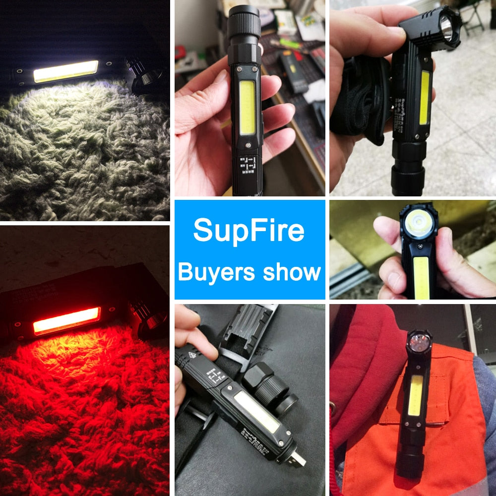 SUPERFIRE G19 Portable COB Head Flashlight with magnet, camping fishing Rechargeable Work light Lantern Torch Outdoor lighting