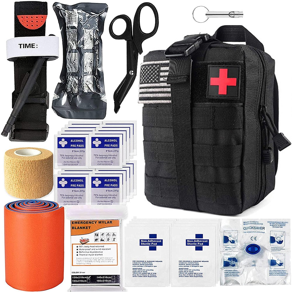 Mergency Survival First Aid Kit Military Tactical Admin Pouch EMT Bug Out Bag Camping Gear Tactical Molle IFAK EMT for Trauma