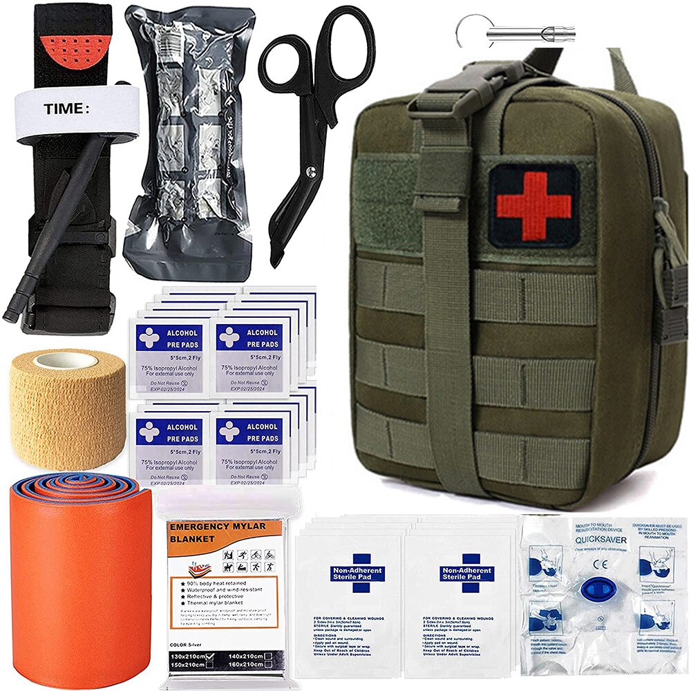 Mergency Survival First Aid Kit Military Tactical Admin Pouch EMT Bug Out Bag Camping Gear Tactical Molle IFAK EMT for Trauma