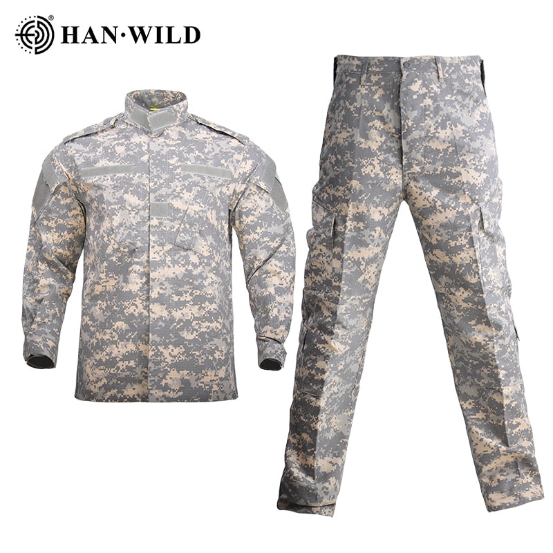 Men Clothing Combat Military Uniform Windproof Tactical Clothing Camouflage Army Suits Militar Hunting Suit Safari Coat+Pant Set