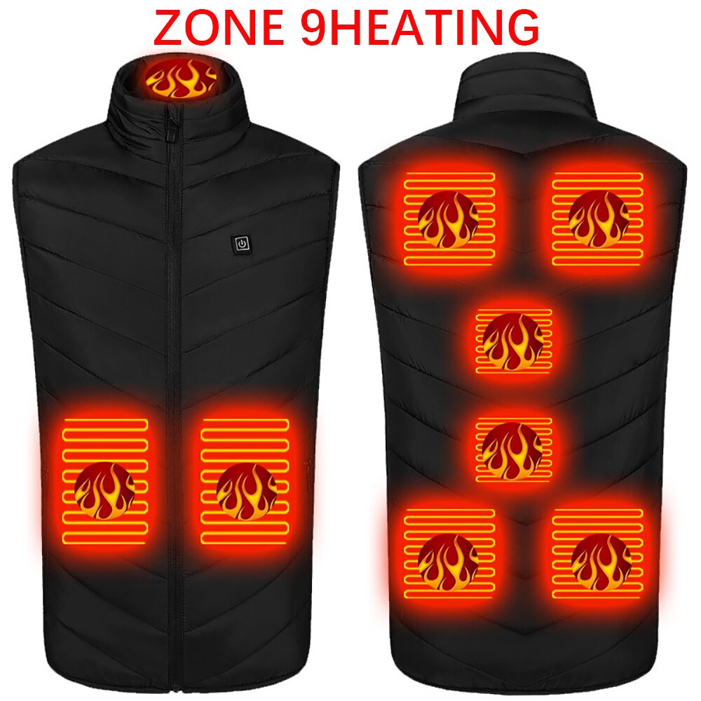 Heating jacket, USB smart switch 2-11 zone heating vest, electric heating hunting vest, men's and women's heating padded jacket