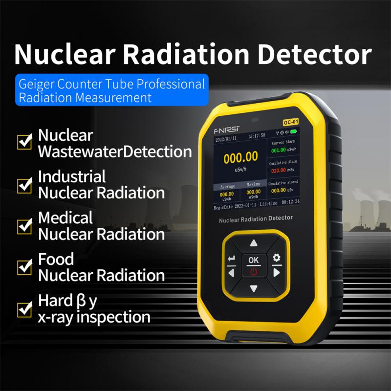 FNIRSI GC-01 Geiger Counter Nuclear Radiation Personal Dosimeter Detectors X-ray Beta Gamma Detector Radioactive Tester