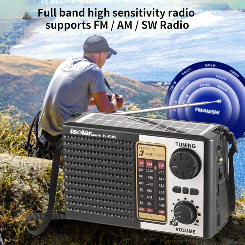 Solar Charging Emergency Radio Multi Band High Sensitivity Radio Wireless Bluetooth Speaker Supports FM / AM / SW Radio