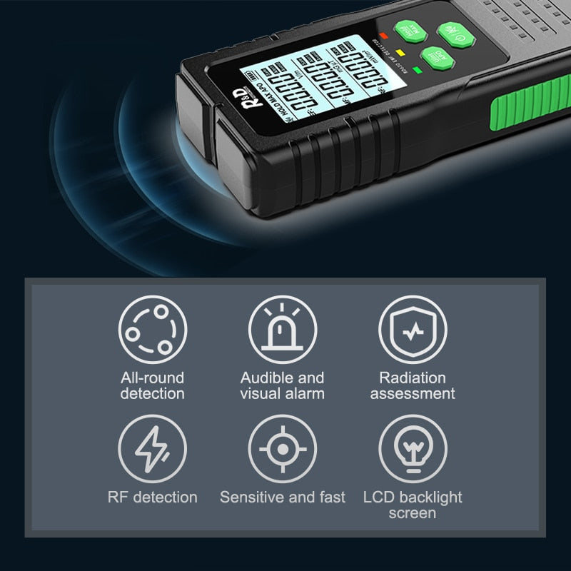 R&D RD630 Electromagnetic Field Radiation Detector Tester EMF Meter Multifunctional Handheld Portable Radio Frequency Warn Meter