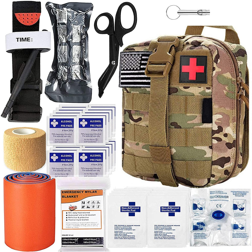 Mergency Survival First Aid Kit Military Tactical Admin Pouch EMT Bug Out Bag Camping Gear Tactical Molle IFAK EMT for Trauma