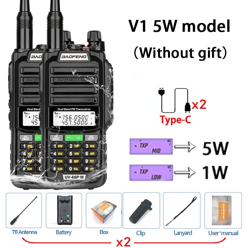 2023 Baofeng UV-68 Pro Max V2 10W IP68 Walkie Talkie Long Range Waterproof CB Two Way Radio UV9R UV5R Pro UV16 10R MAX Power