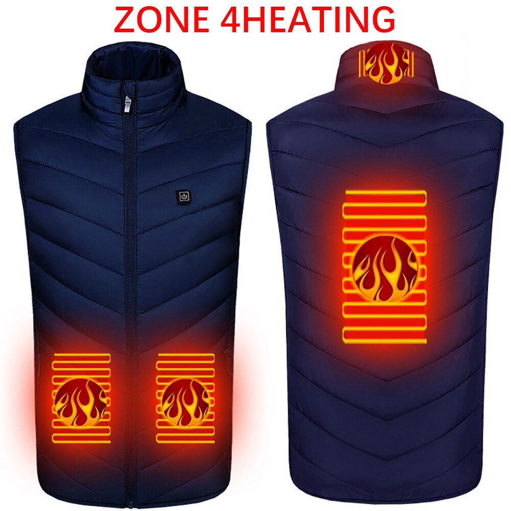 Heating jacket, USB smart switch 2-11 zone heating vest, electric heating hunting vest, men's and women's heating padded jacket