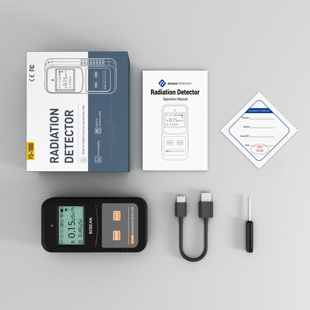 Bosean Geiger counter Nuclear Radiation Detector X-ray Beta Gamma Detector Geiger Radioactivity detector for Hospital