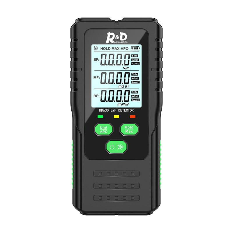 R&D RD630 Electromagnetic Field Radiation Detector Tester EMF Meter Multifunctional Handheld Portable Radio Frequency Warn Meter