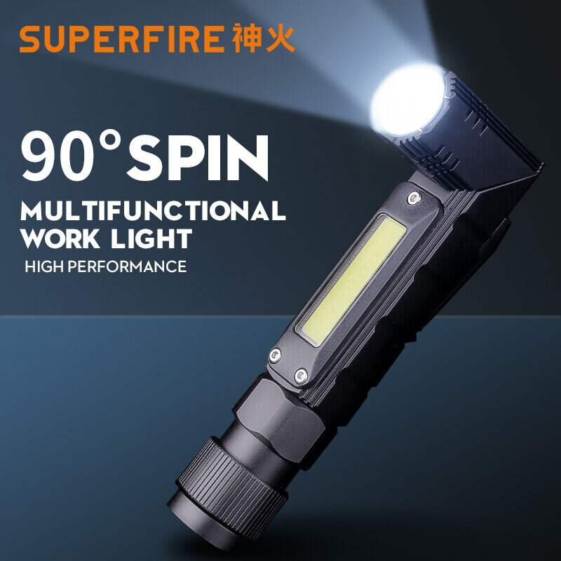 SUPERFIRE G19 Portable COB Head Flashlight with magnet, camping fishing Rechargeable Work light Lantern Torch Outdoor lighting