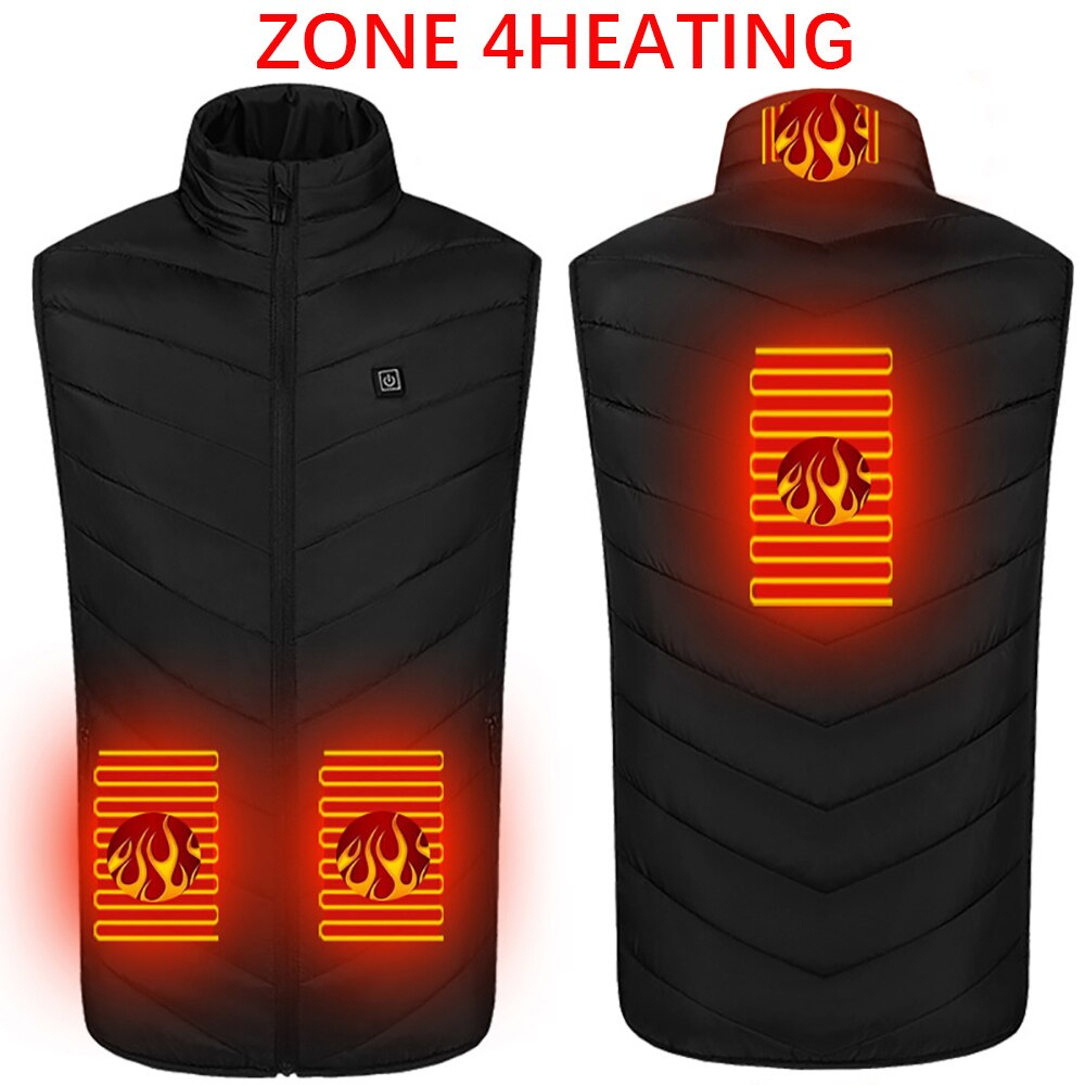 Heating jacket, USB smart switch 2-11 zone heating vest, electric heating hunting vest, men's and women's heating padded jacket