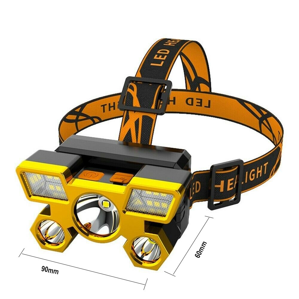 USB Rechargeable High Power Headlamp Outdoor Camping Strong Light Head-mounted Flashlight for Fishing Riding Spotlight Head Lamp