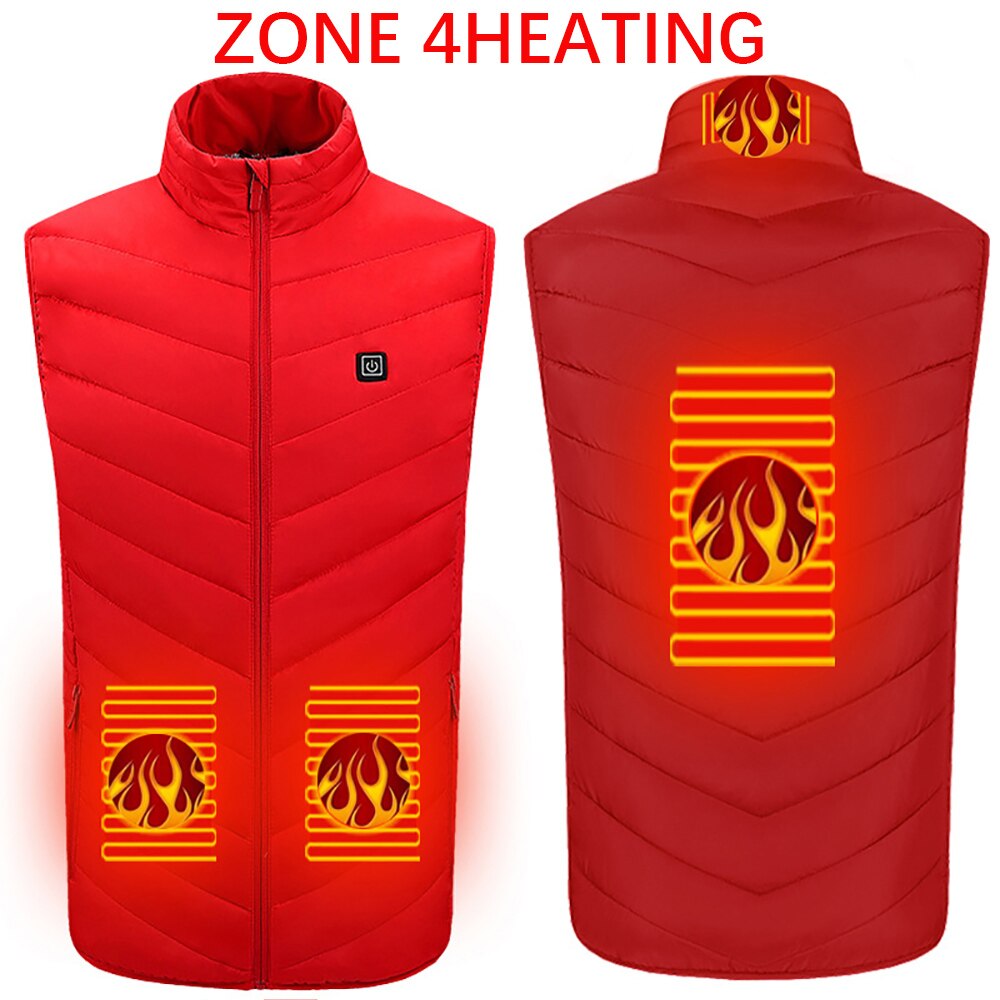 Heating jacket, USB smart switch 2-11 zone heating vest, electric heating hunting vest, men's and women's heating padded jacket