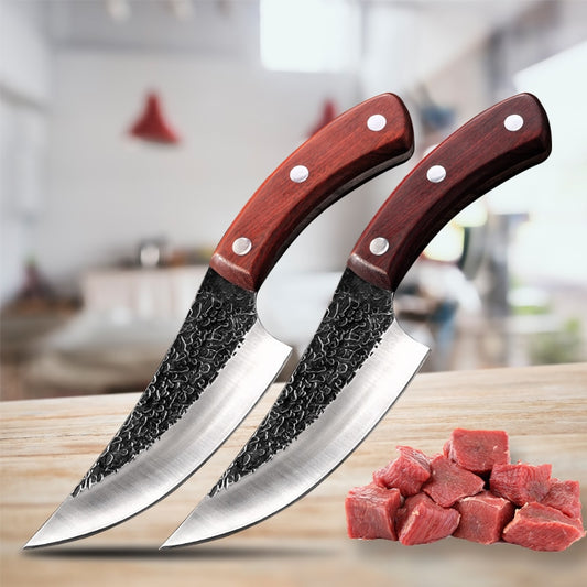 5&quot; Meat Cleaver Boning Knife Outdoor Camping Hunting Knife Forged Stainless Steel Chef Knife Fishing Fruit Butcher Kitchen Knife