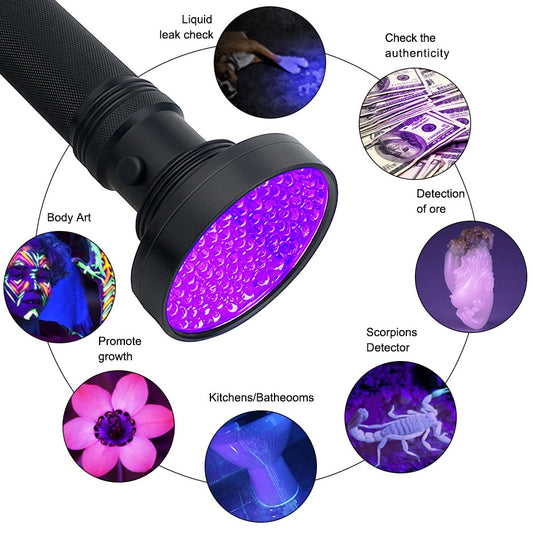 100/51 LED Flashlight Black Light AA Battery Waterproof High Quality UV Lamp 395 nm For Dog/Cat Pet Urine Detector Dry Stain Bug