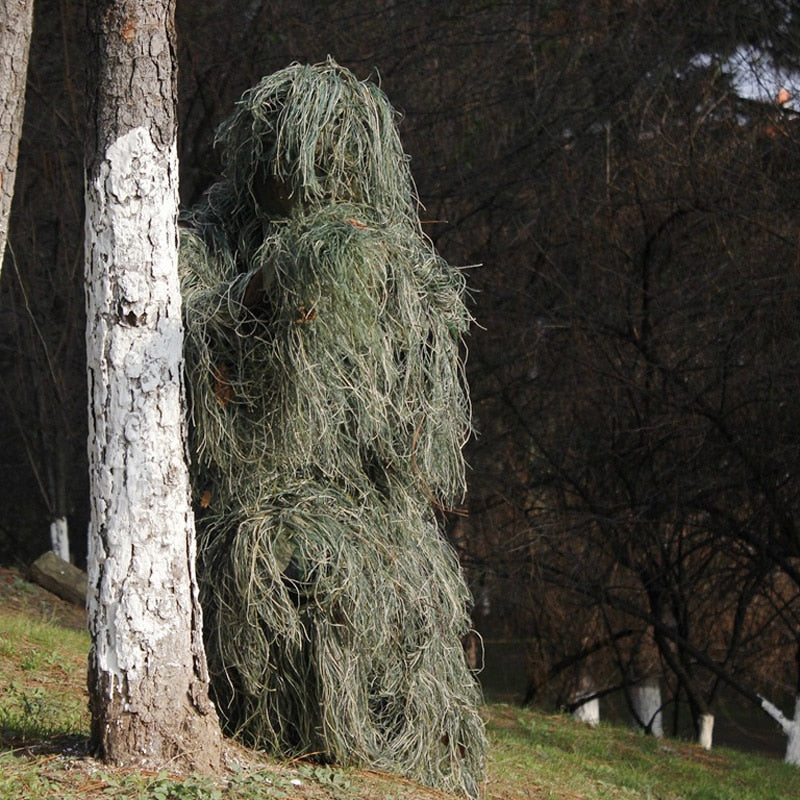 Tactical Camouflage Clothing 3D Withered Grass Ghillie Suit 5 PCS Sniper Military Hunting Suit Army Hunting Clothes Birding Suit